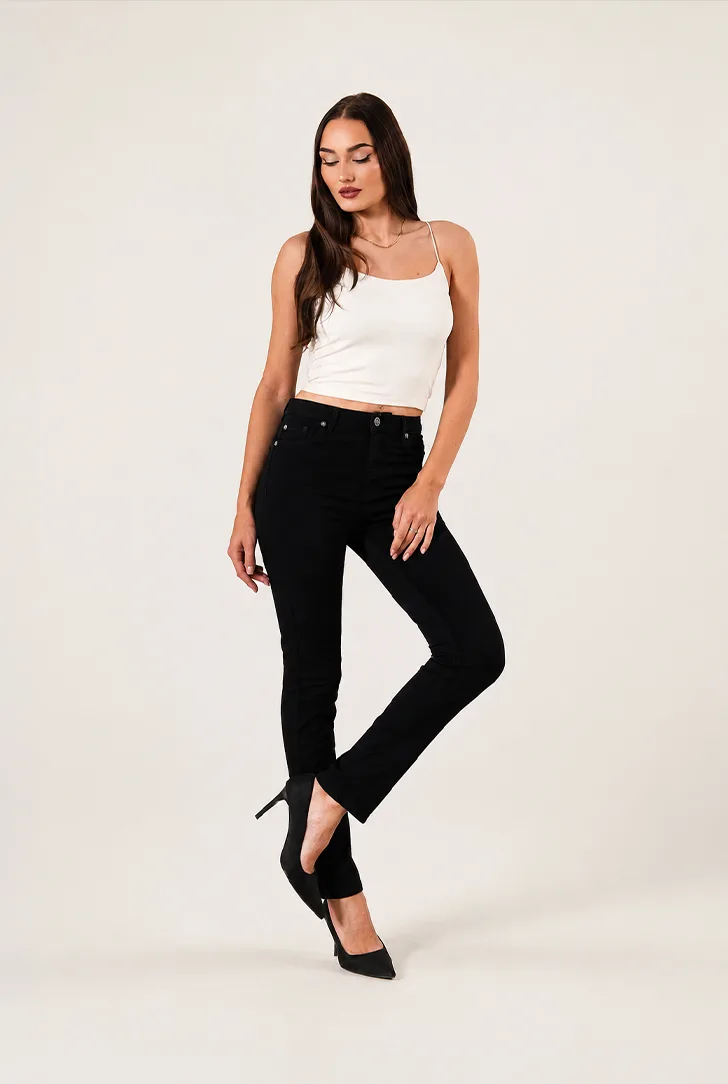 Dar Kesim Siyah Jean Pantolon
