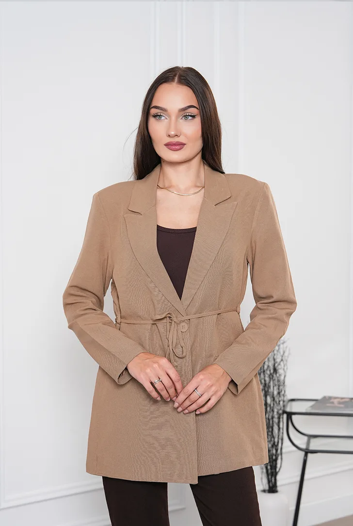 Kemerli Uzun Blazer Ceket