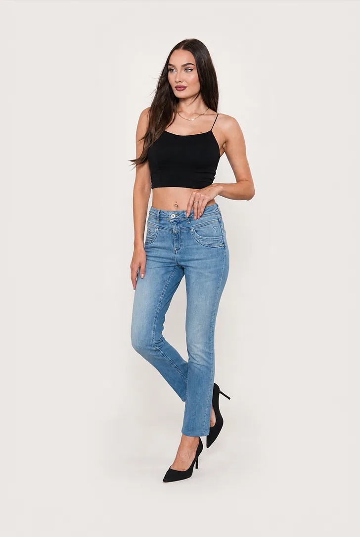 Çift Bel Detaylı Jean Pantolon